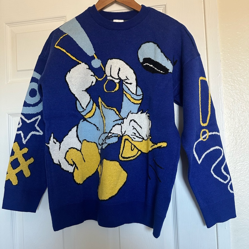 Disney Blue Donald Duck Graphic Crewneck Sweater